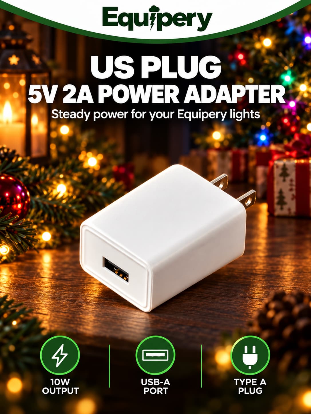 Equipery 5V 2A USB Power Adapter