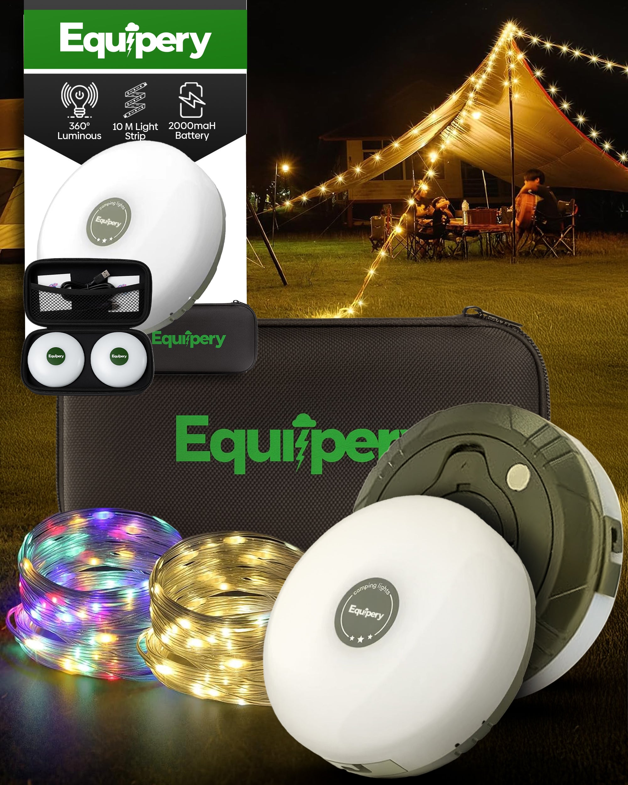 Equipery Multifunctionele Kampeerlamp