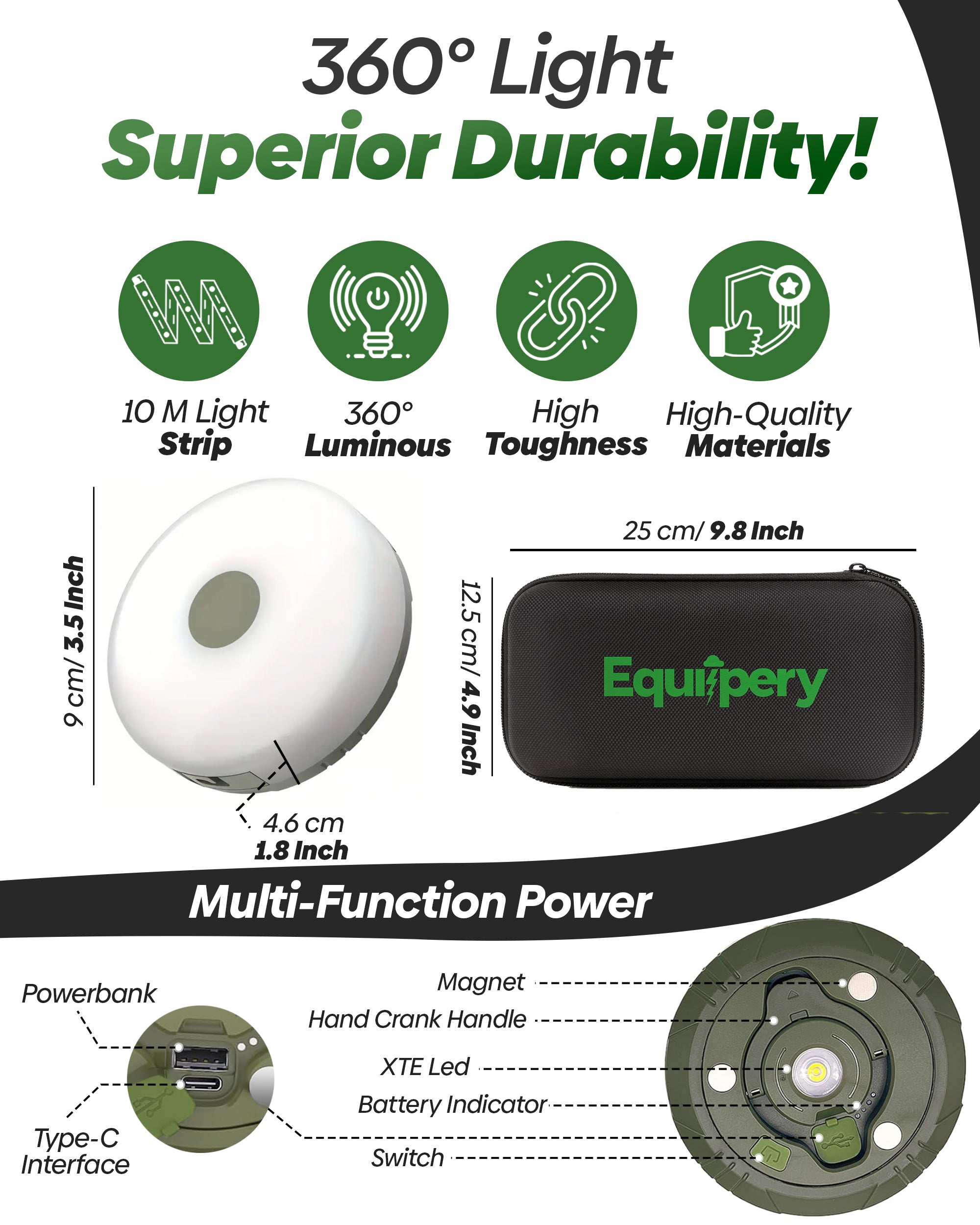 Equipery Multifunctionele Kampeerlamp
