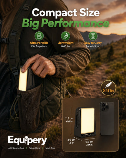 Rechargeable LED  Camping Light – 2-in-1 Dimmable Flashlight, 360° Rotating Stand