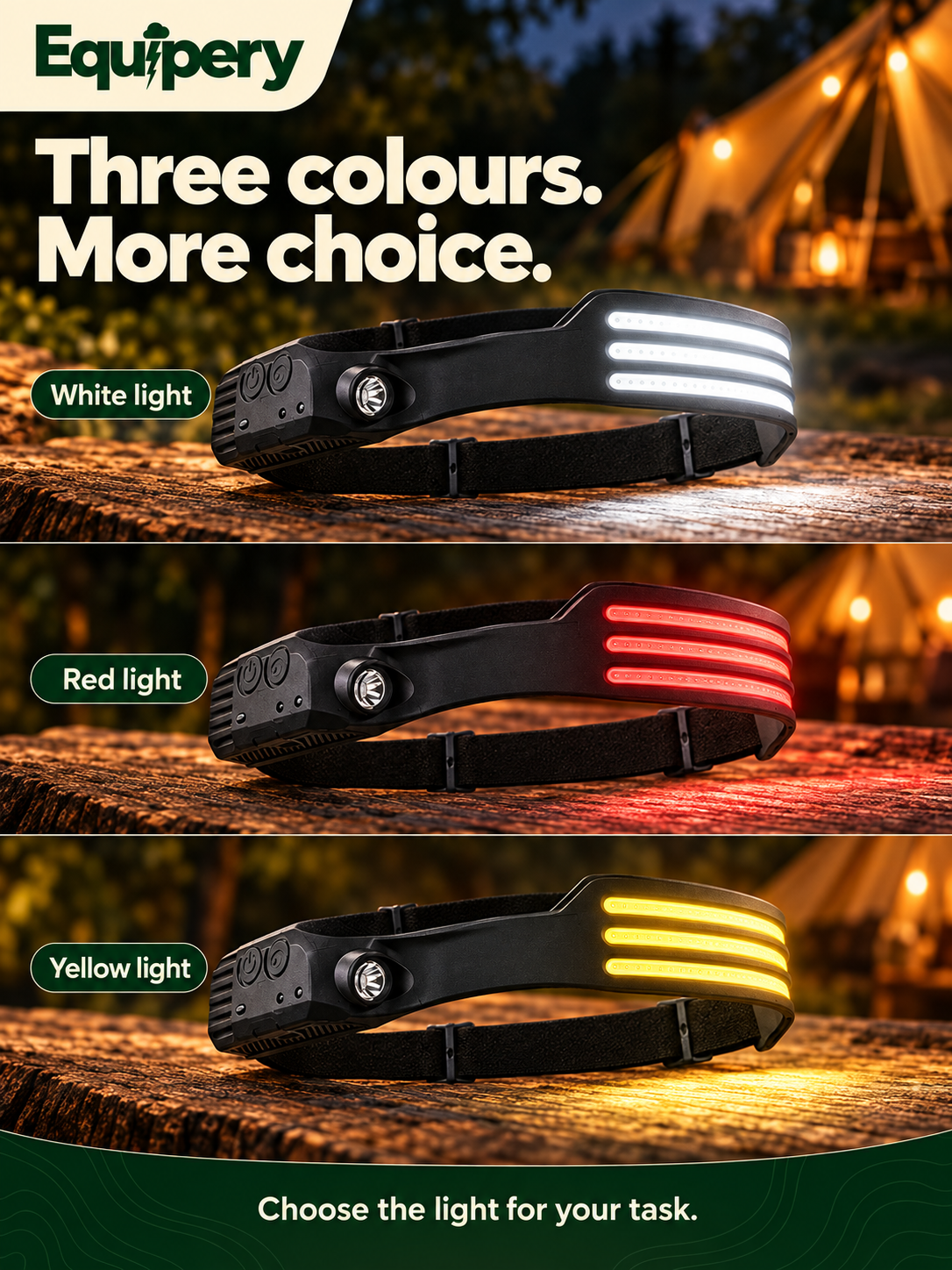 Red white and yellow lighting options